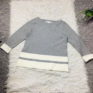 Max Studio Colorblock Gray & Cream Top Long Sleeve Size Medium
